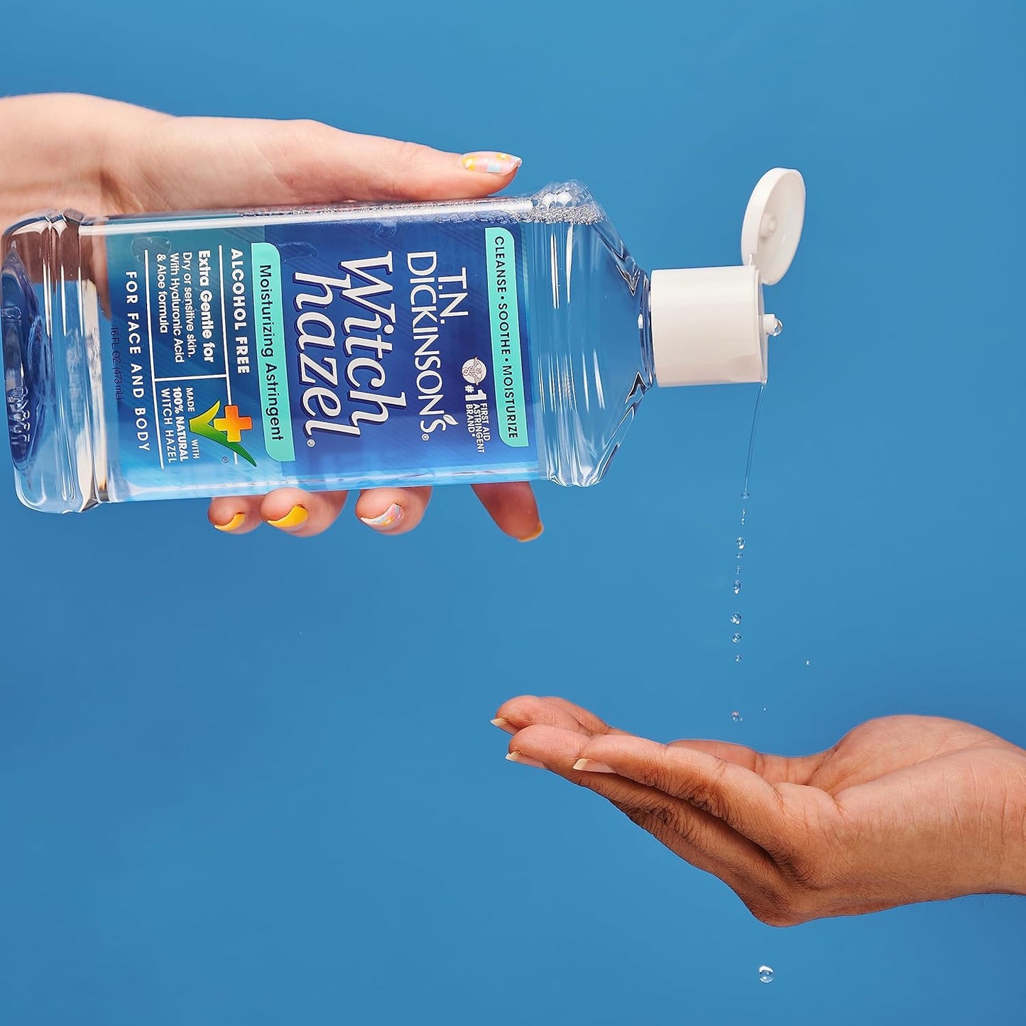 T.N. Dickinson's Witch Hazel Alcohol-Free Moisturizing Astringent, Made with 100% Natural Witch Hazel 16 oz (Pack of 2)-Velvo Beauty