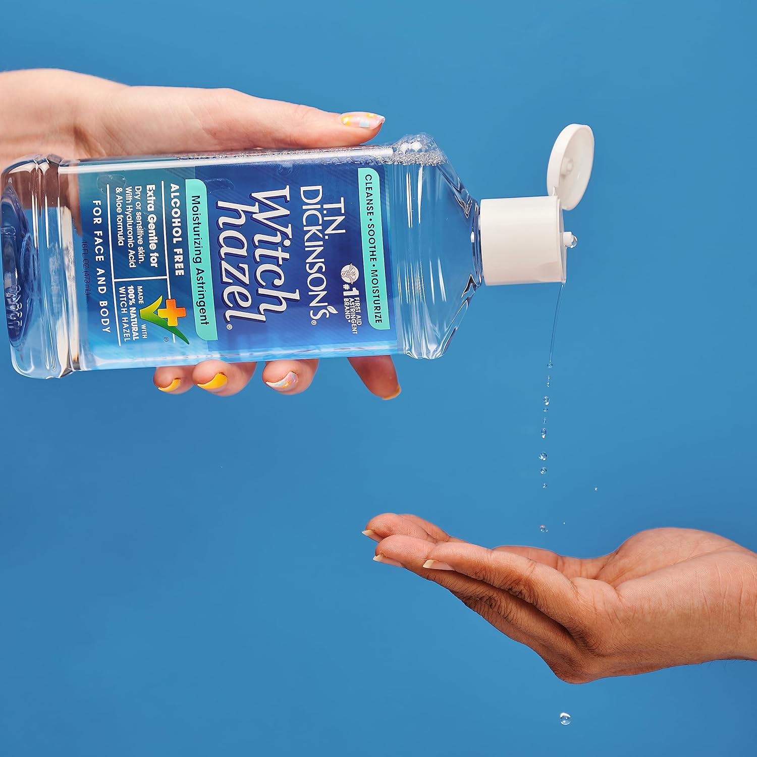 T.N. Dickinson's Witch Hazel Alcohol-Free Moisturizing Astringent, Made with 100% Natural Witch Hazel 16 oz (Pack of 2)-Velvo Beauty