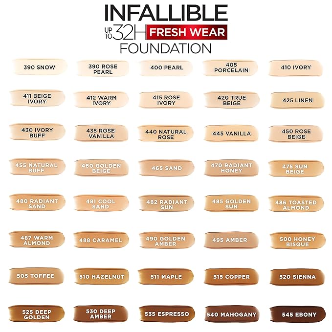 L'Oreal Paris Makeup Infallible Up to 32 Hour Fresh Wear Lightweight Foundation, 405 Porcelain, 1 Fl Oz, Packaging May Vary-Velvo Beauty