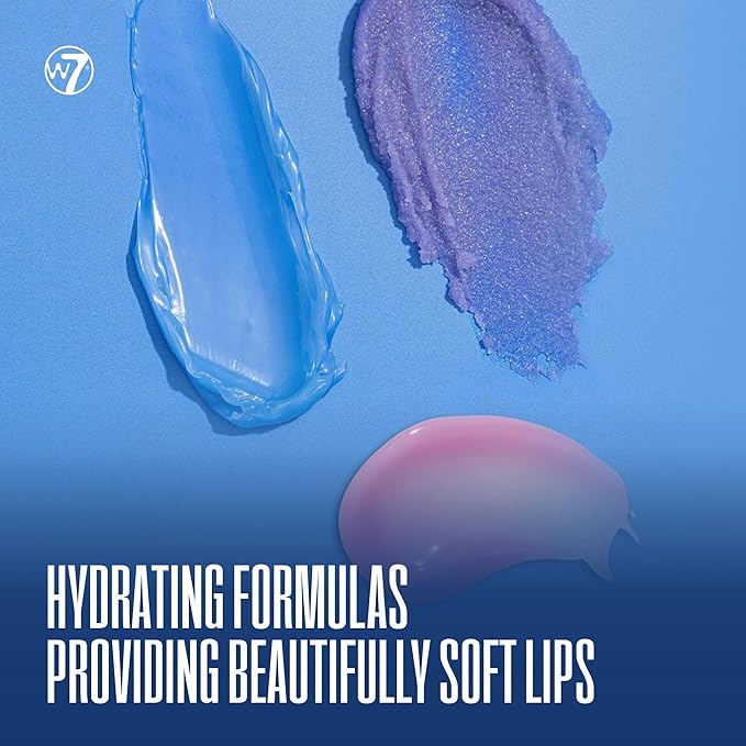 W7 Sweet Dreams Lip Care Trio - 3 Piece Set - Overnight Lip Mask, Lip Balm & Lip Scrub - Blueberry-Velvo Beauty