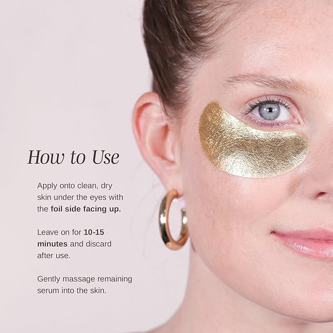 Wander Beauty Baggage Claim - Gold Foil Under Eye Patches For Dark Circles and Puffiness - Under Eye Mask Depuffs & Firms - Brightening Eye Mask for Under Eye Bags (6 Pairs)-Velvo Beauty