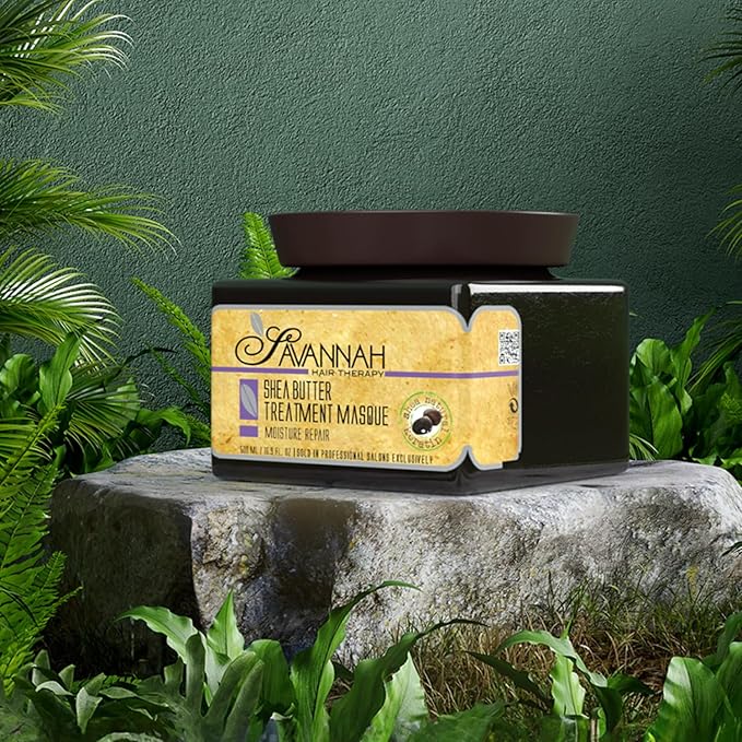 Savannah Deep Conditioning Hair Mask – Restores Shine & Softness to Dry, Curly, or Chemically Treated Hair – Anti-Frizz, Hydrating Formula with Keratin & Shea Butter – 500ml (16.9 oz)-Velvo Beauty