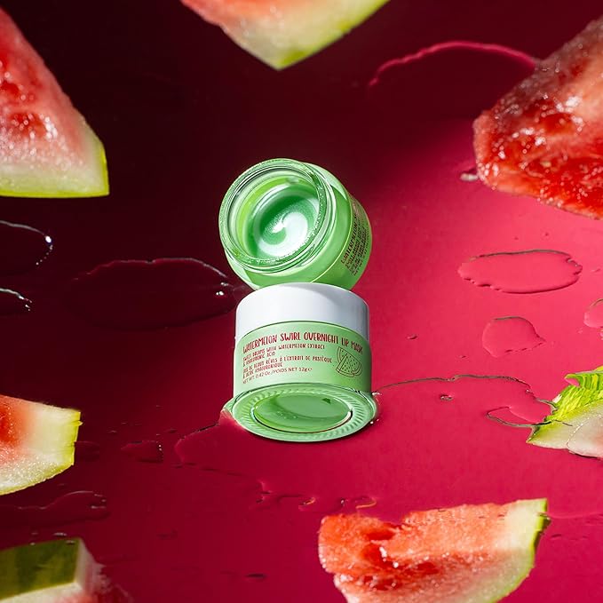W7 Sweet Dreams Overnight Watermelon Swirl Lip Mask - Watermelon Fruit Extract & Hyaluronic Acid - For Hydrated, Full Looking & Irresistible Lips-Velvo Beauty