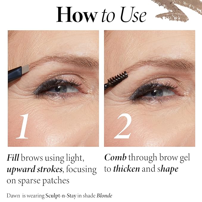 LAURA GELLER NEW YORK Sculpt-n-Stay Waterproof Brow Pencil & Gel- Blonde-Velvo Beauty