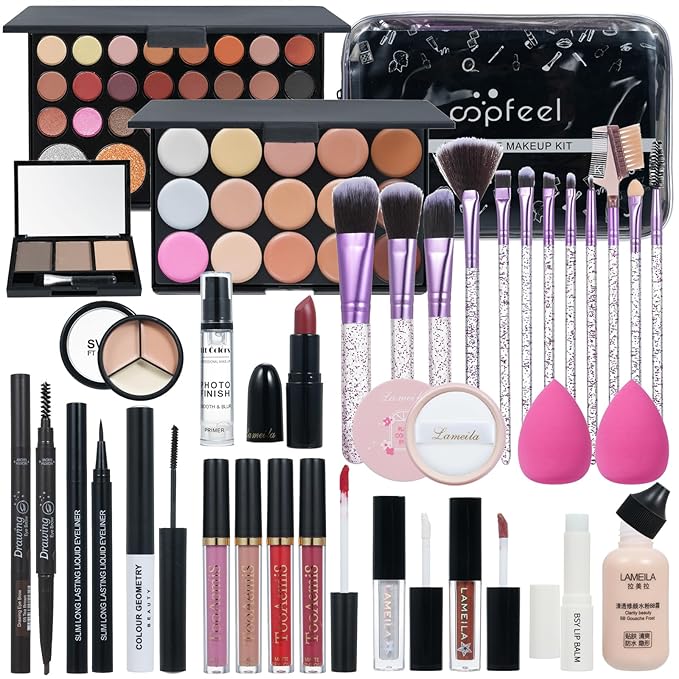 Makeup Kit for Women Full Kit, TooAemiS Professional Makeup Kit for Teens or Adult, All in One Makeup Sets Include Eyeshadow Palette Lipstick Concealer Foundation Mascara Loose Powder Etc-Velvo Beauty