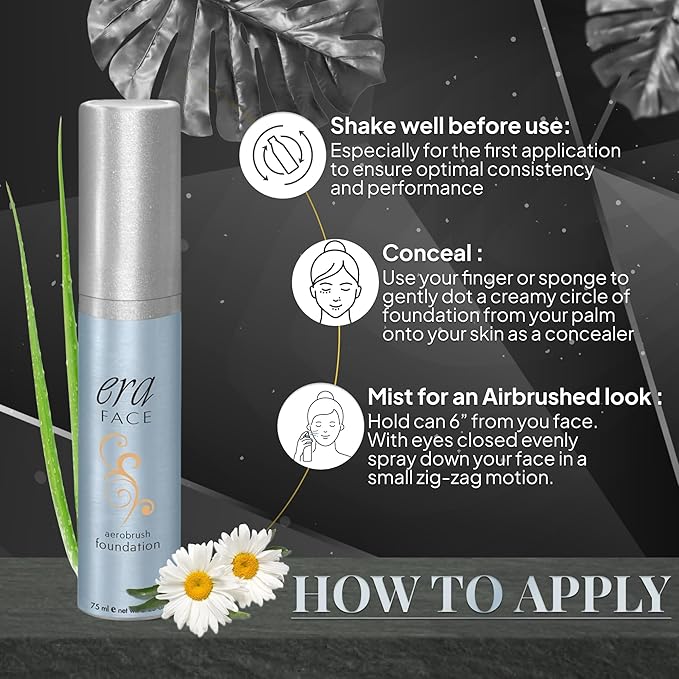 ERA Face spray makeup (R6 Ginger, 2.25 oz) - airbrush foundation, everyday, buildable, professional spray on cosmetics by Era Beauty-Velvo Beauty