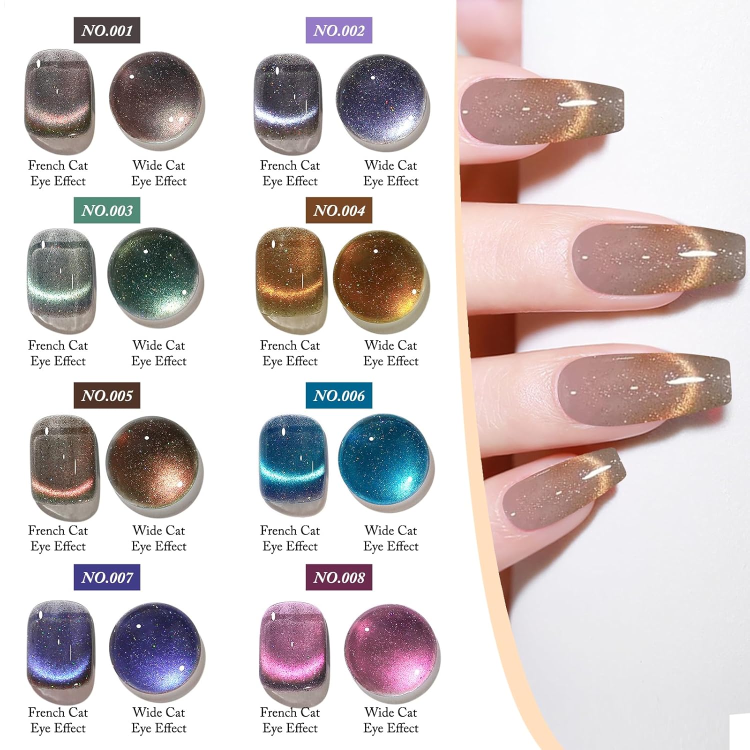 Cat Eye Gel Nail Polish 8ml, Long-Lasting Magnetic Cat Eye Gel 13-Velvo Beauty