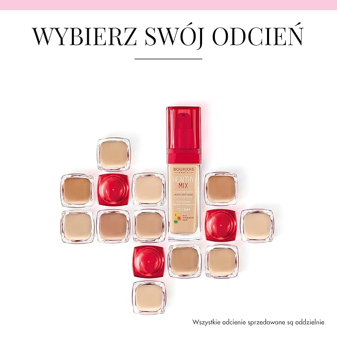 Bourjois Healthy Mix Anti-Fatigue Medium Coverage Liquid Foundation 52 Vanilla, 30ml, 29199601052-Velvo Beauty