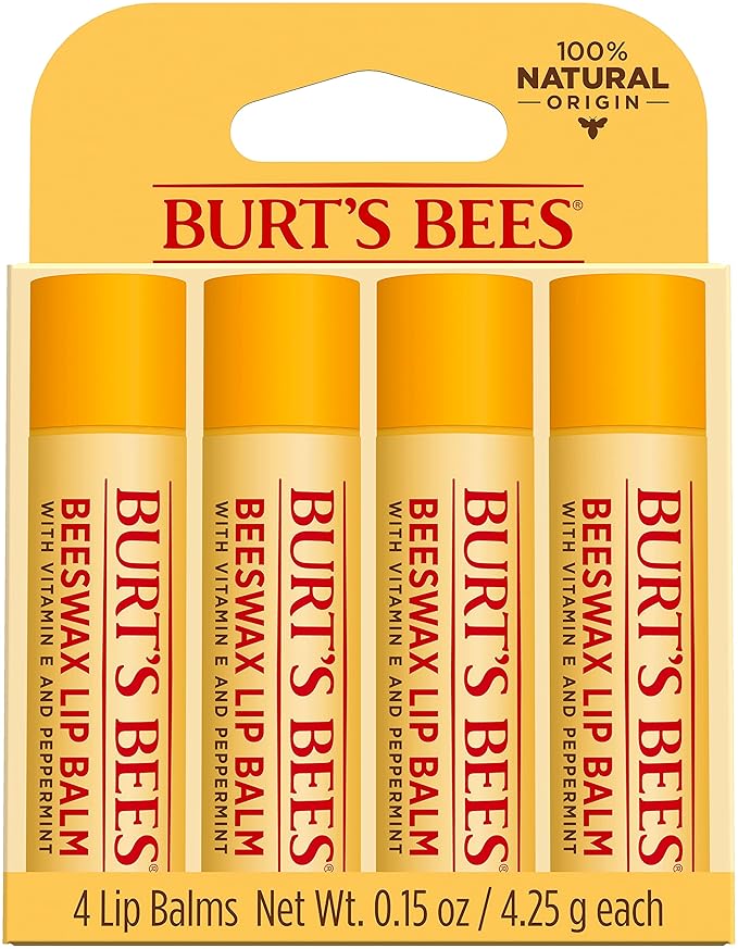 Beeswax Lip Balm Pack by Burts Bees for Unisex - 4 x 0.15 oz Lip Balm-Velvo Beauty