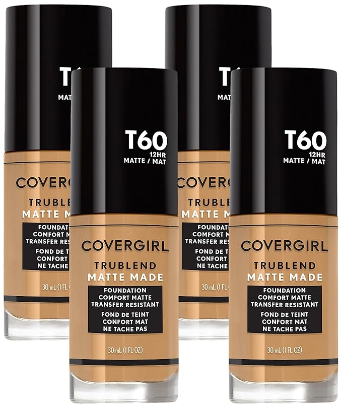 COVERGIRL TruBlend Matte Made Liquid Foundation, Warm Sun (Pack of 4)-Velvo Beauty