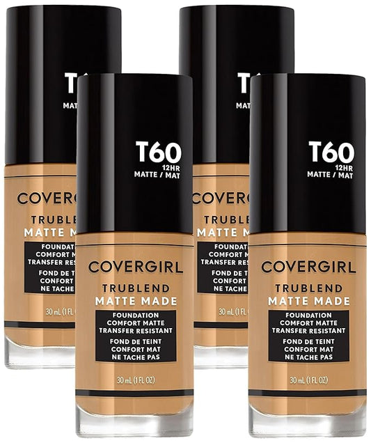 COVERGIRL TruBlend Matte Made Liquid Foundation, Warm Sun (Pack of 4)-Velvo Beauty
