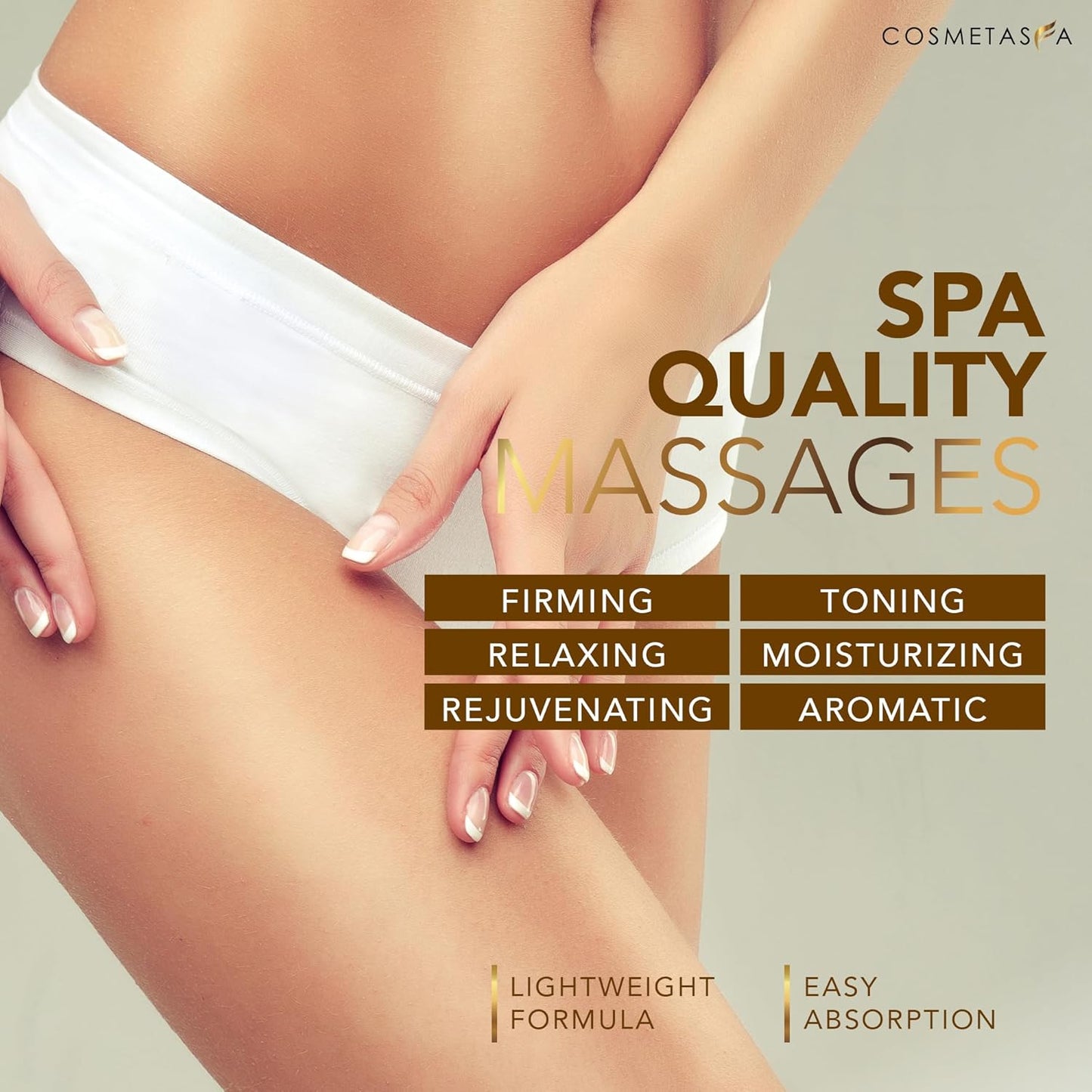 Cellulite Massage Oil with Collagen & Stem Cells- 100% Natural Anti Cellulite Oil, Assists with Firming, Toning & Moisturizes Skin 8.8 oz. by Cosmetasa-Velvo Beauty