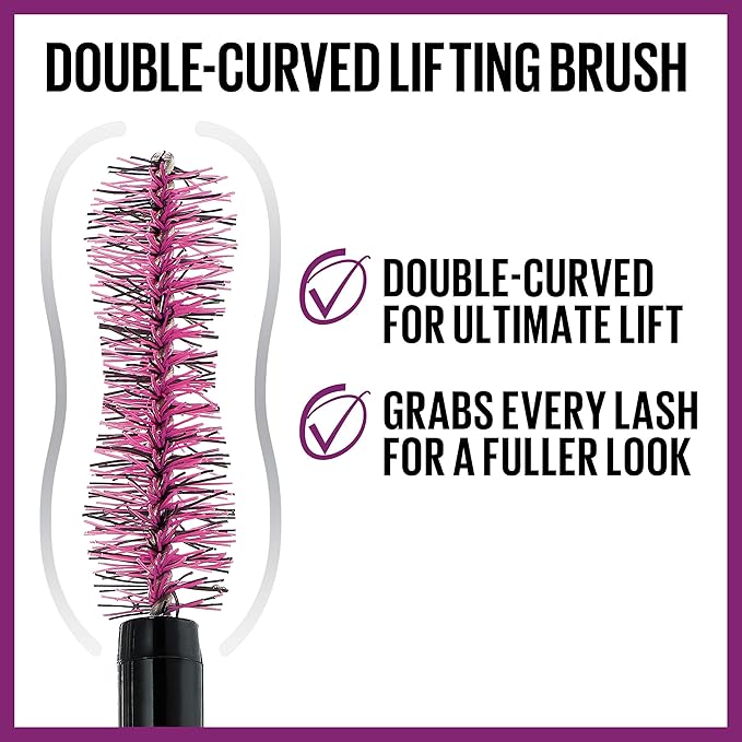 Maybelline The Falsies Lash Lift Waterproof Mascara Volumizing, Lengthening, Lifting, Curling, Multiplying, Eye Makeup, Brownish Black, 1 Count-Velvo Beauty