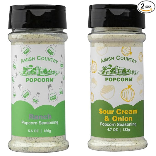 Amish Country Popcorn | Sour Cream and Onion & Ranch Popcorn Seasoning | 2 Pack Seasoning Bundle-Velvo Beauty