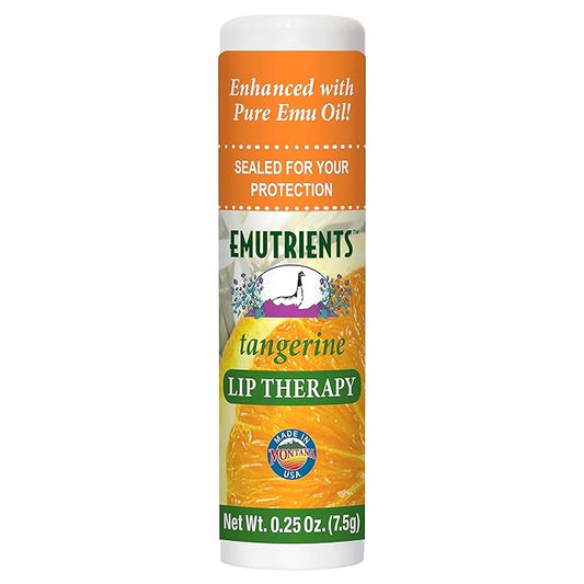 Montana Emu Ranch - Lip Therapy Lip Balm - 0.25 Ounce - Tangerine Flavor - Made with Pure Emu Oil-Velvo Beauty