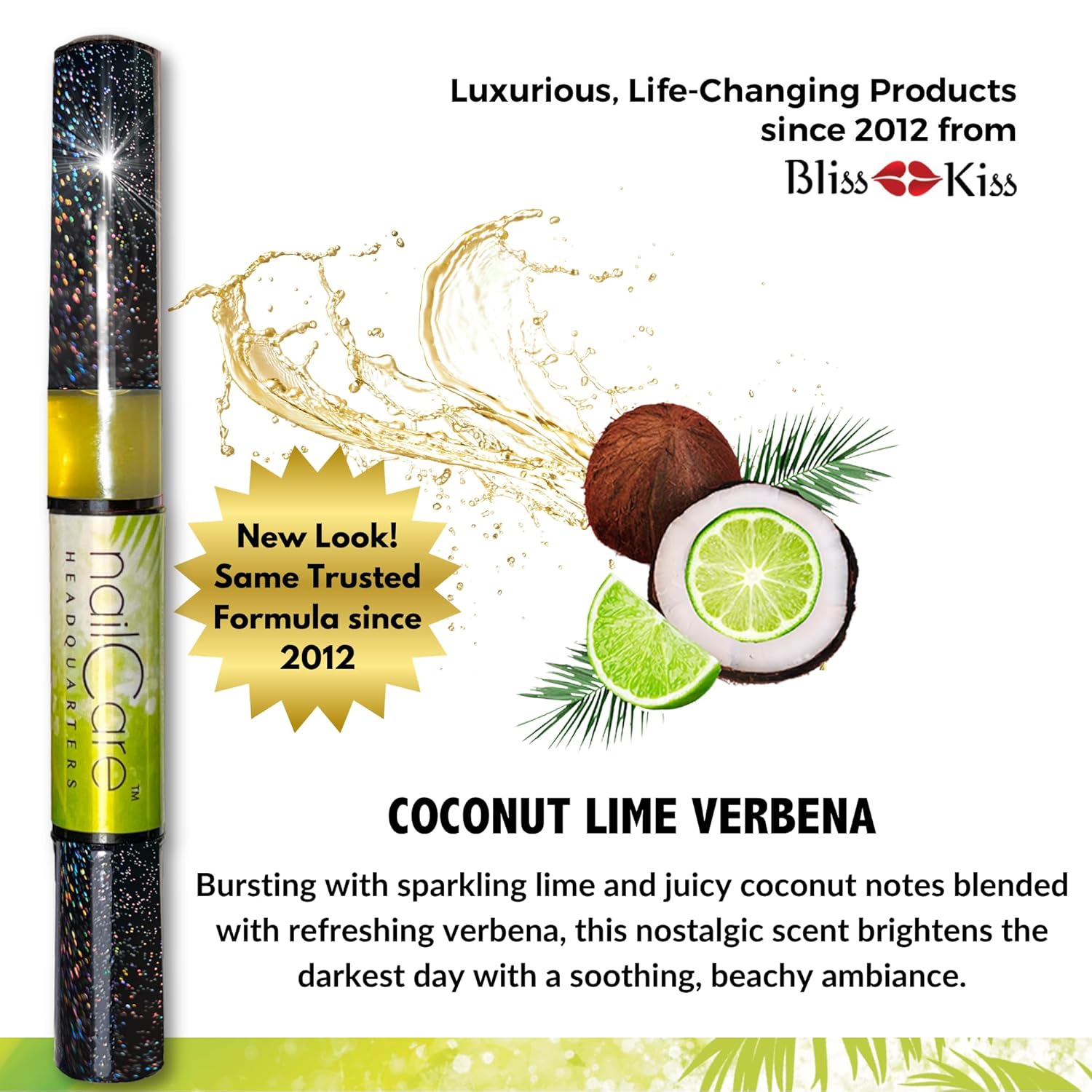 Nail Care Headquarters Simply Pure Cuticle Oil Pen for Nails - Nail Strengthener & Growth Oil and Serum for Damaged Nails, Hangnails w/Jojoba cuticle oil—Coconut Lime Verbena Fragrance-Velvo Beauty