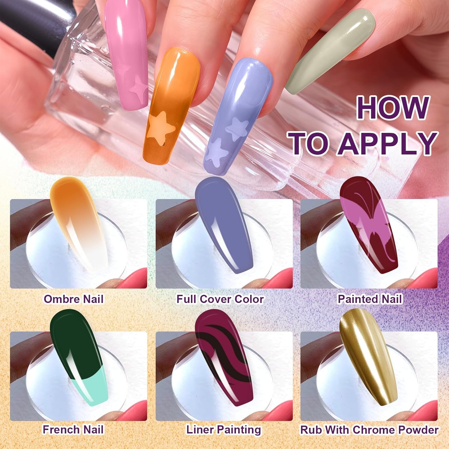 Gradient Painting Gel, 9 Colors Ombre Gel Nail Polish Brown Red Sponging for Pigment Pat Aura Nails French Manicure Long-lasting Soak of UV Home Salon DIY Nail Art Foreign Landscapes-Velvo Beauty