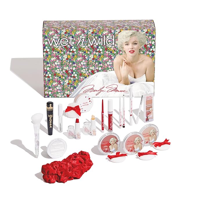 wet n wild Marilyn Monroe Collection PR Box - Makeup Set with Versatile Brushes, Buildable & Blendable Palettes, Vibrant Colors, & Lip Glosses for Unique Looks, Cruelty-Free & Vegan-Velvo Beauty