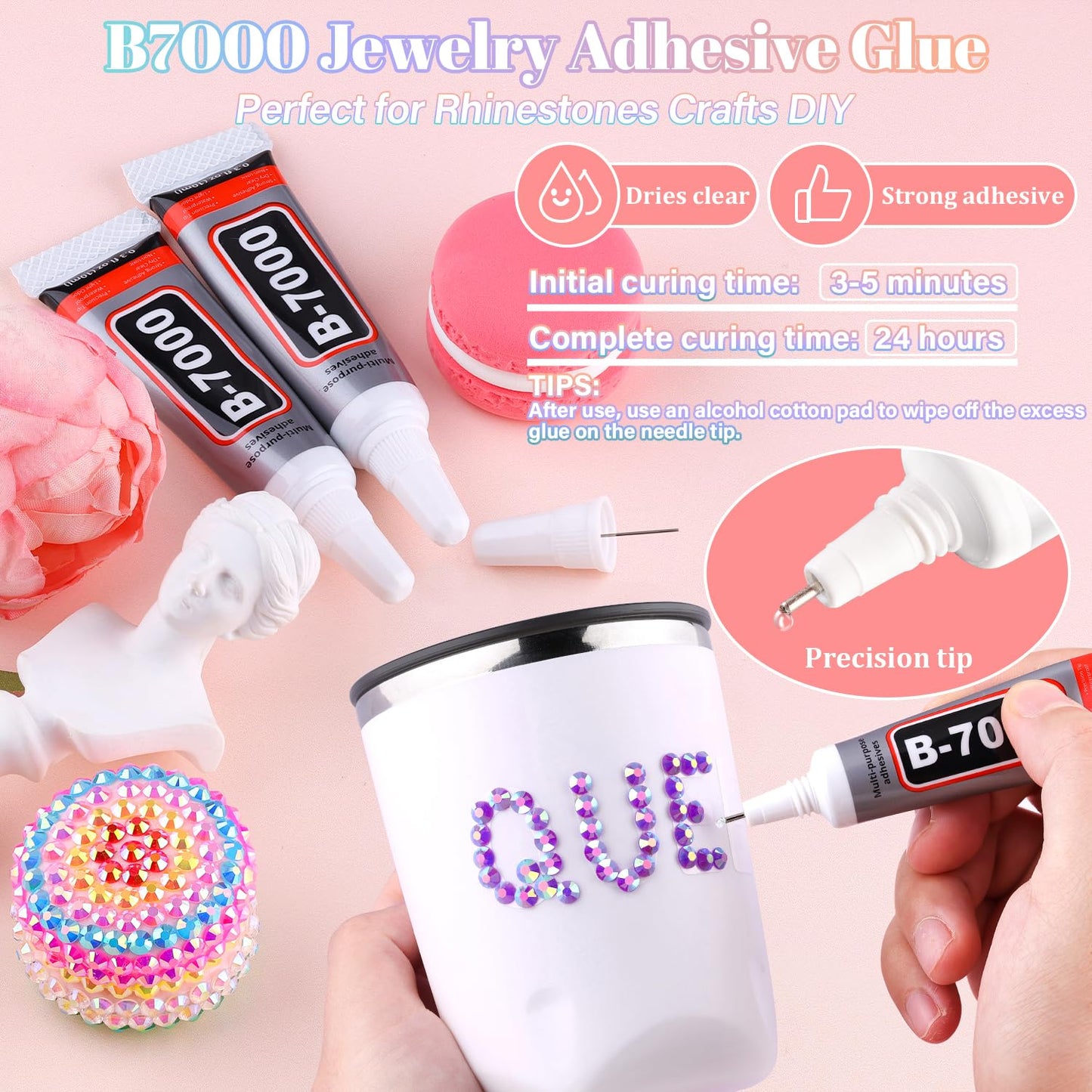 25000Pcs Resin Rhinestones with B7000 Jewelry Glue for Crafting, Dark Purple AB 2-6mm Non Hotfix Flatback Gems, Bedazzling Crystal for DIY Crafts Clothing Tumblers Mugs Shoes Fabric Decor Nail Art-Velvo Beauty