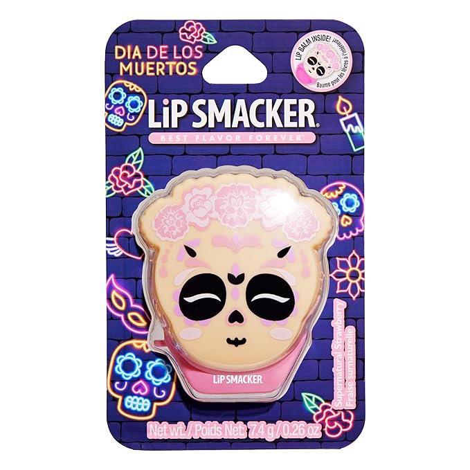 Lip Smacker Day of the Dead Lip Balm- Supernatural Strawberry (Pink)-Velvo Beauty