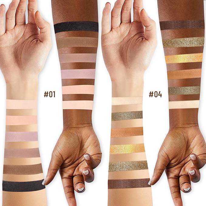2PCS 6 Colors Mini Naked Eyeshadow Palette Makeup with Brush Set Neutral Nude Eye Shadow Brown & Olive-colored Matte Shimmer Make Up Pallet with Mirror Highly Pigmented Travel Size Gift Kit-Velvo Beauty