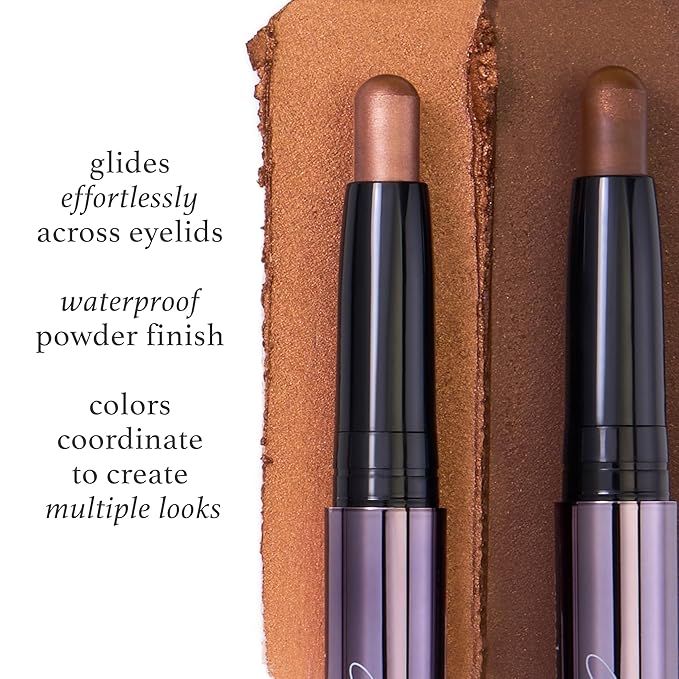 Julep Eyeshadow 101 Crème-to-Powder Eyeshadow Stick Duo, Copper Shimmer & Cocoa Shimmer-Velvo Beauty