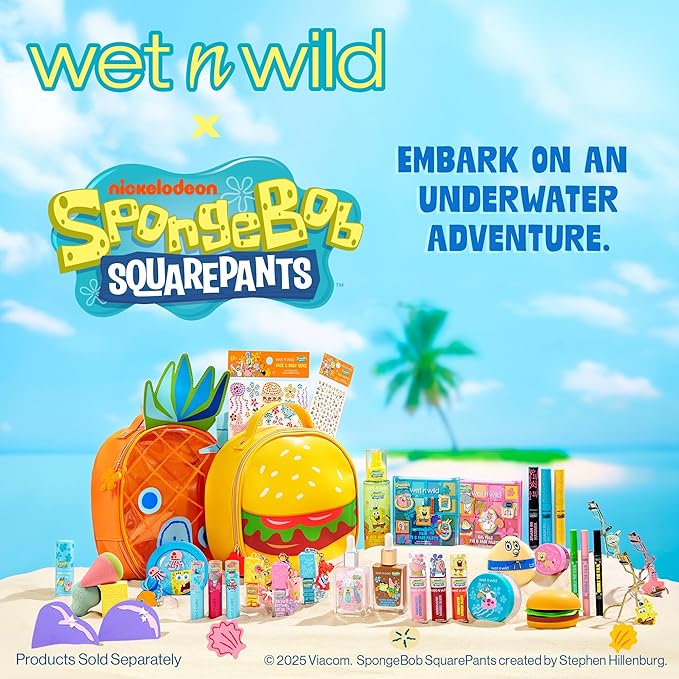 wet n wild SpongeBob SquarePants PR Box - Pineapple House 2-Layer Collector’s Set with Makeup & Tools for Unique F.U.N Looks, Cruelty-Free-Velvo Beauty