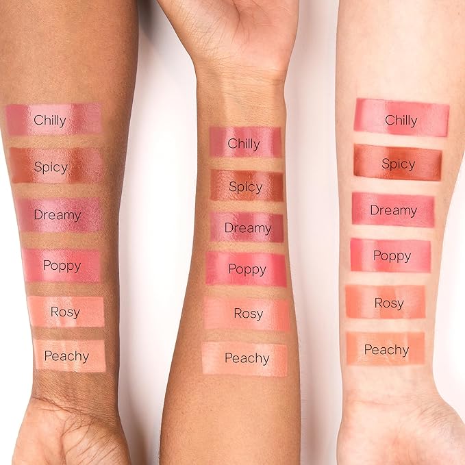 Saie Dew Blush - Lightweight Liquid Blush with a Blendable + Buildable Cream Finish - Dewy Cheek Tint with Doe Foot Wand Makeup Applicator - Soft Rose Blush - Rosy (.40 oz)-Velvo Beauty