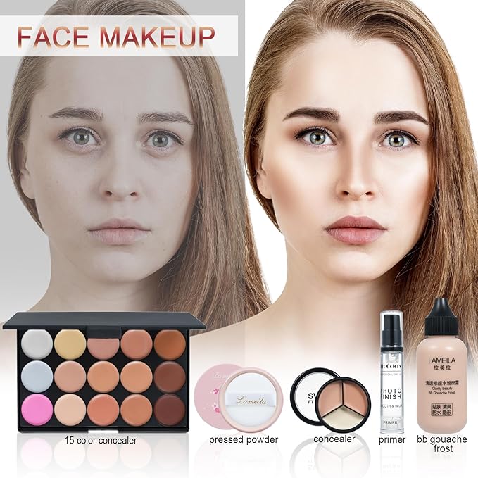 Makeup Kit for Women Full Kit, TooAemiS Professional Makeup Kit for Teens or Adult, All in One Makeup Sets Include Eyeshadow Palette Lipstick Concealer Foundation Mascara Loose Powder Etc-Velvo Beauty