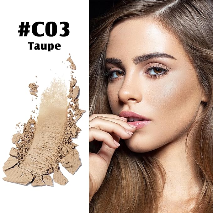 Contour Palette with Brush, Cream Contour Powder Palette Bronzer Powder Matte Bronzer Palette Cool Toned Contour Kit with Mirror for Face Sculpting Contour Makeup (#C03 Taupe)-Velvo Beauty