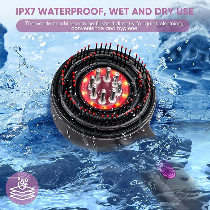 Upgrade 3 in 1 Hair Oil Applicator,Electric Hair Brushes for Hair Growth,Oil Applicator Scalp Massager,IPX7 Waterproof Electric Scalp Massager-Velvo Beauty