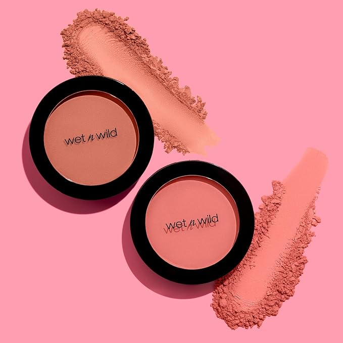wet n wild Color Icon Blush, Effortless Glow & Seamless Blend infused with Luxuriously Smooth Jojoba Oil, Sheer Finish with a Matte Natural Glow, Cruelty-Free & Vegan - Pinch Me Pink-Velvo Beauty