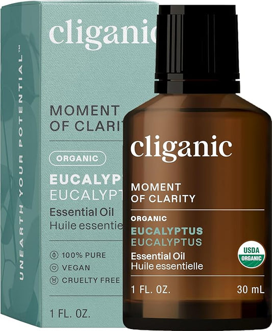 Cliganic Organic Eucalyptus Essential Oil, 100% Pure | Natural Aromatherapy Oil for Diffuser Steam Distilled | Non-GMO Verified (Packaging May Vary)-Velvo Beauty