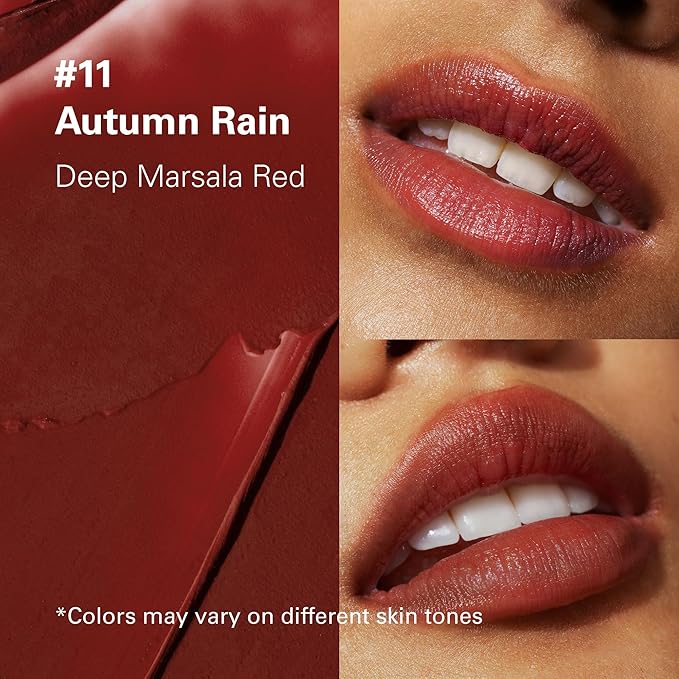 Melixir Vegan Lip Butter #11 Autumn Rain (+11 more colors), Deep Nourishing Tinted Lip Balm for Dry Lips, Bee-Free, Petrolatum-Free, Plant-Based, Hydrating for Cracked & Chapped Lips, Travel Essential-Velvo Beauty