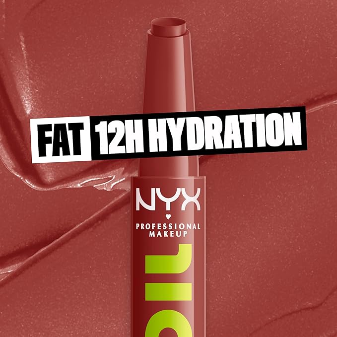 NYX PROFESSIONAL MAKEUP Fat Oil Slick Click, Lightweight, Buildable, Pigmented Vegan Lip Balm - Going Viral-Velvo Beauty