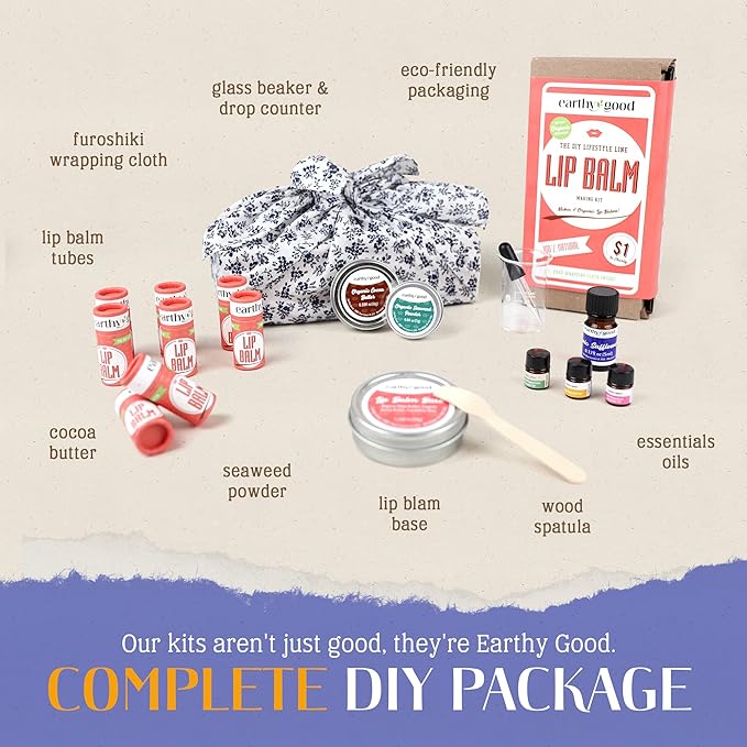 Earthy Good Organic DIY Lip Balm Making Craft Kit By Kiss Naturals-Velvo Beauty