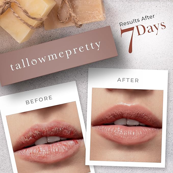 Unscented Lip Balm, Ultra-Soothing, Deeply Hydrating Tallow Lip Balm with Grass Fed Beef Tallow, Beeswax, Jojoba Oil & More, Non Toxic Lip Care, Made in the USA, 0.15 Oz.-Velvo Beauty