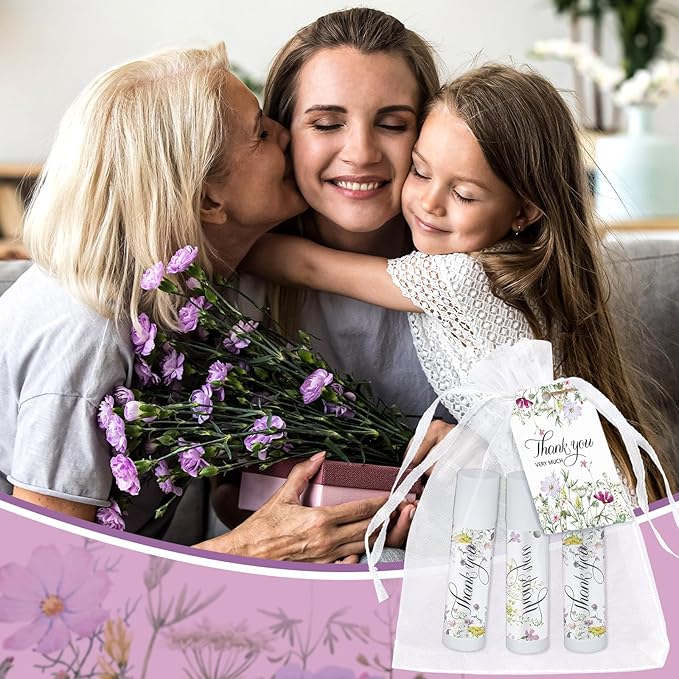 50 Set Employee Appreciation Gifts Bulk Baby Shower Favors Lip Balms Bulk Thank You Gifts Wedding Bridal Shower Bachelorette Gifts Prizes for Guests Women Teacher Coworker Nurse(Wildflower)-Velvo Beauty