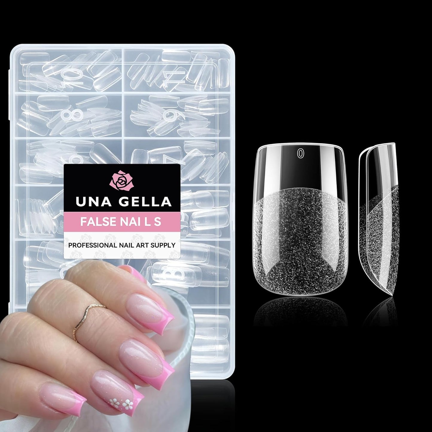 UNA GELLA Short Square Gel Nail Tips: 312pcs Square Fake Nails Pre-File Soft Gel Nails Tips for Full Cover Acrylic Nails False Nails12 Sizes Press on Nails for Nail Extensions Home DIY Salon-Velvo Beauty