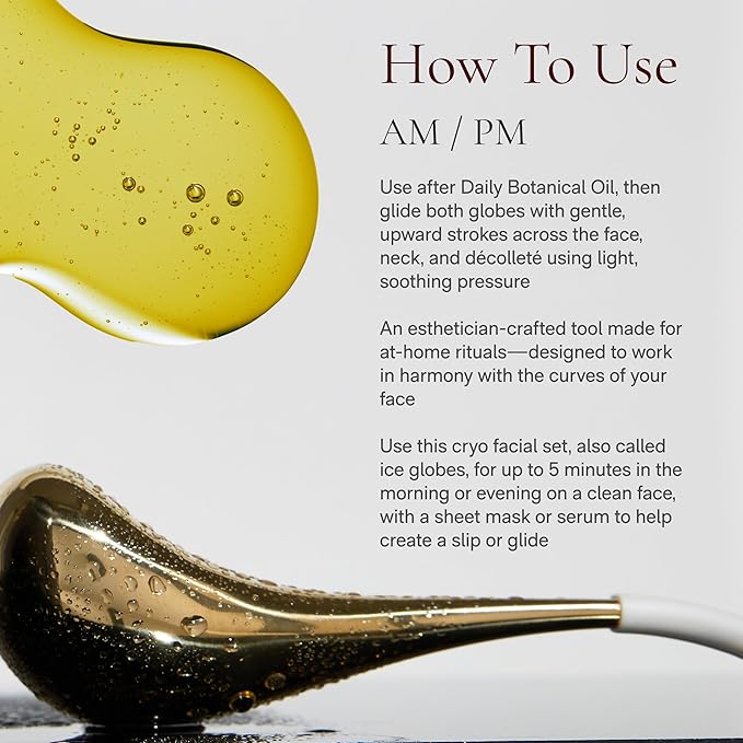 Angela Caglia Gold Cryo Facial Set | Refreshing Cryotherapy Facial Set that Improves Circulation, Reduces Puffiness and Dark Circles for a Refreshed & Rejuvenated Complexion-Velvo Beauty