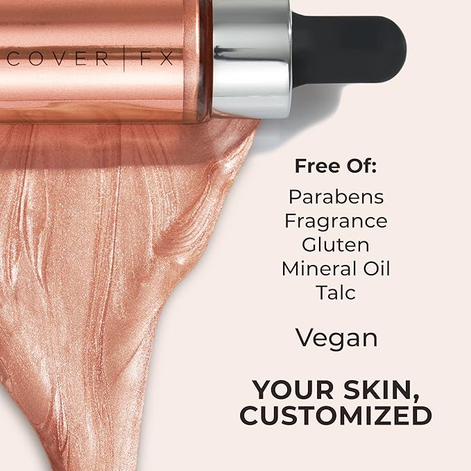 COVER FX Custom Enhancer Drops - Sunlight: Classic Gold Finish - 15mL - Radiant Glow - Liquid Highlighter-Velvo Beauty