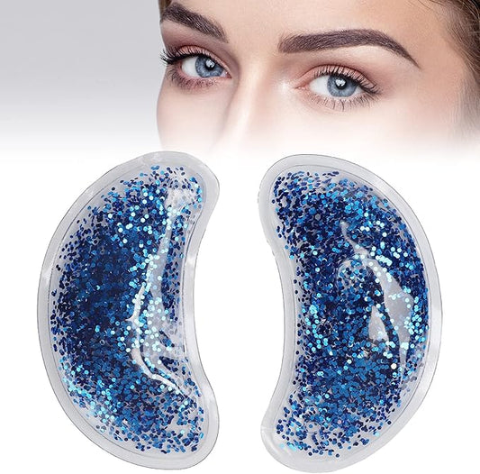 Eye Gel Ice Pack, Reusable Gel Eye, Eye Cooling Pad Hot Cold Eye Patch, Under Eye Patches to Relieve Tired Eyes, Dark Circles(Blue)-Velvo Beauty