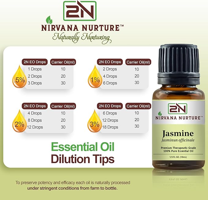 Jasmine Essential Oil 100% Pure Premium Therapeutic Grade, Undiluted - Aromatherapy Diffuser for Calm and Relaxation, Skin Care, Hair Care-Velvo Beauty