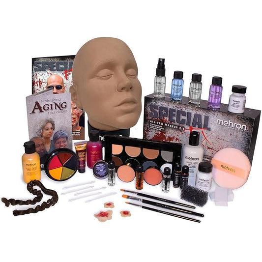 Mehron Makeup Special FX Set for Halloween, Horror, & Cosplay (Practice Head Included)-Velvo Beauty