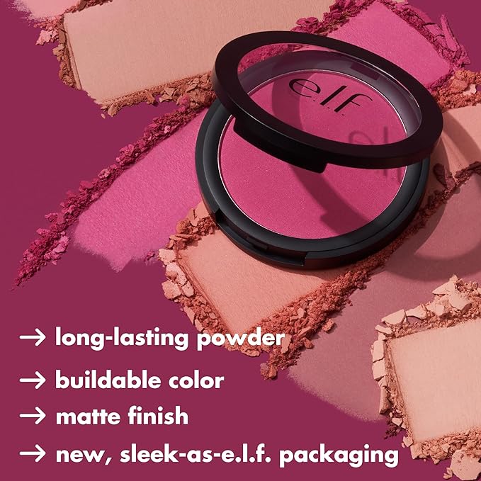 e.l.f. Primer-Infused Matte Blush, Long-Lasting, Lightweight & Buildable Powder Blush, Delivers A Matte Finish, Vegan & Cruelty-Free, Always Crushing-Velvo Beauty