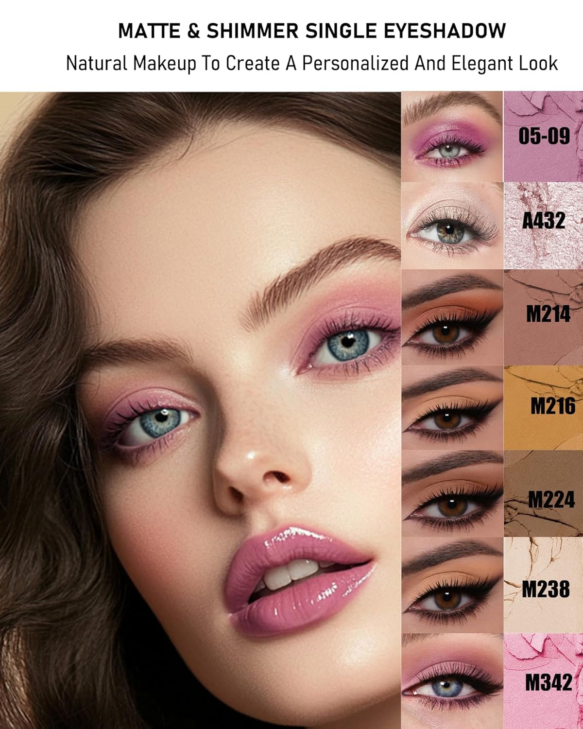 Single Matte Eyeshadow, Light Nude Brown Eye Shadow Palette Makeup for Older Women, High Pigment Waterproof Pressed Eye Shadows Powder with Smooth Lightweight,Blendable for Daily Eye Look-216-Velvo Beauty