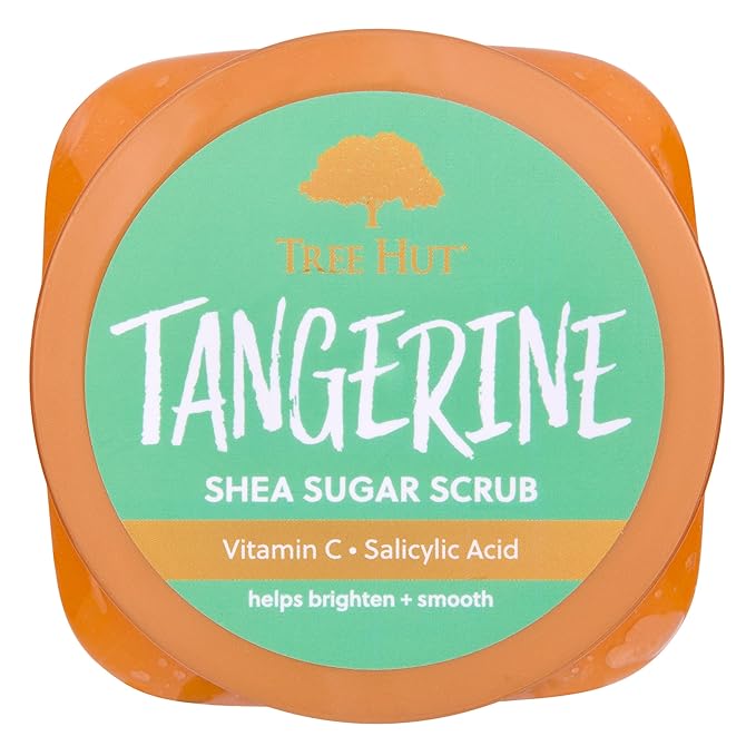 Tree Hut Tangerine Shea Sugar Scrub | Exfoliating Body Scrub Removes Dead, Dry Skin for a Soft & Hydrated Feel | Nourishing Essential Body Care | 18 fl oz.-Velvo Beauty