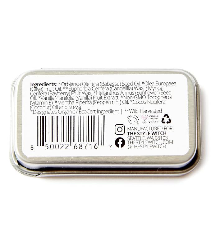 Vanilla Mint Lip Balm, Batch #17, Organic Ingredients, Vegan, Cruelty Free-Velvo Beauty