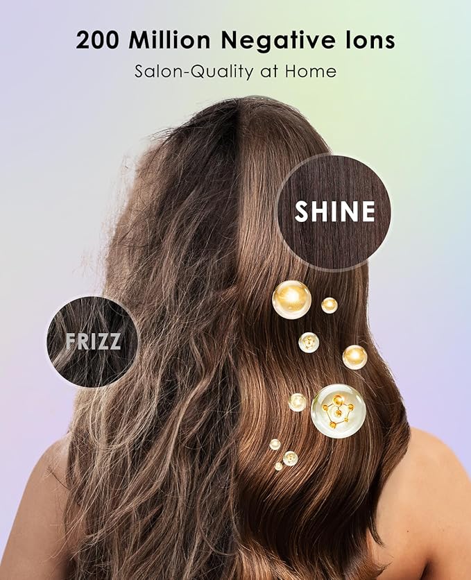 Hair Dryer with Diffuser for Curly Hair, Negative Ionic Hairdryer, High-Speed Blow Dryer with 110, 000 RPM Brushless Motor, Fast Drying Lightweight Travel Hairdryer, Low Noise Quiet Hair Dryers-Velvo Beauty