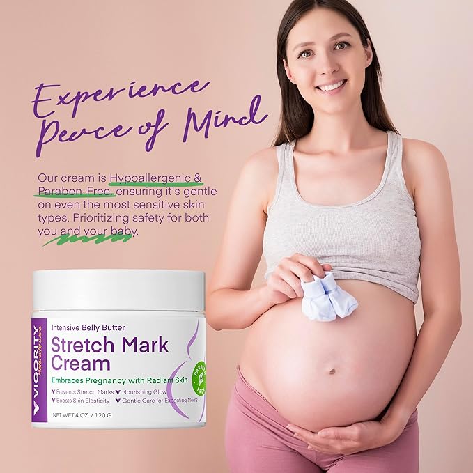 Stretch Mark Cream for Pregnancy: Stretch Mark Treatment - Belly Butter For Pregnant Women - Massage Lotion To Prevent And Repair Maternity Stretch Marks Scar - 4 Oz-Velvo Beauty